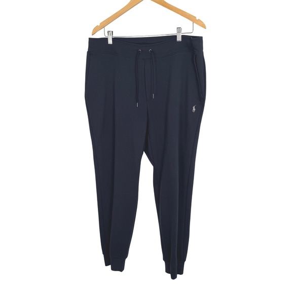 Polo Ralph Lauren Men's Navy Blue Double-Knit Athleisure Jogging Bottoms Size XL - Picture 4 of 14